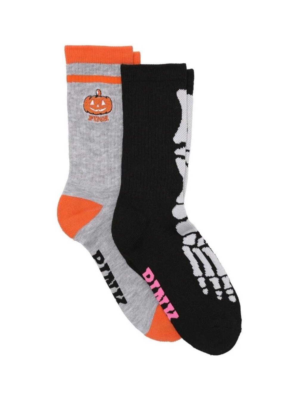 NWT Victoria's Secret PINK 2 Pair of Halloween Theme Crew Socks